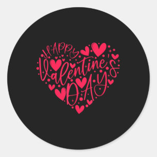 Happy Valentines Day Shirts Valentine Love Heart P Classic Round Sticker