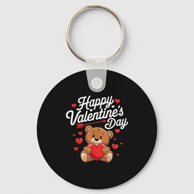 Happy Valentines Day Shirts Women Cute Valentine  Key Ring (Front)