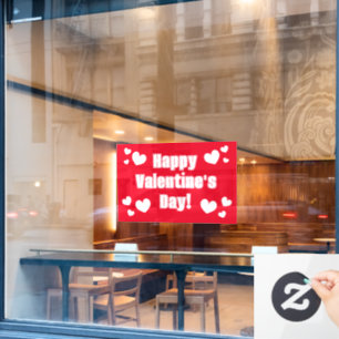 Happy Valentine's Day shop sign window cling