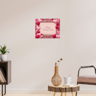 Happy Valentine's Day Sign Style Poster