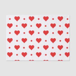Happy Valentine's Day Simple Red Hearts Pattern Tissue Paper
