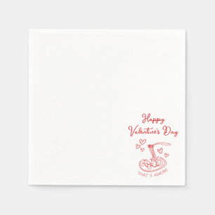 Happy Valentine's Day Simple That's Amore Red Napkin
