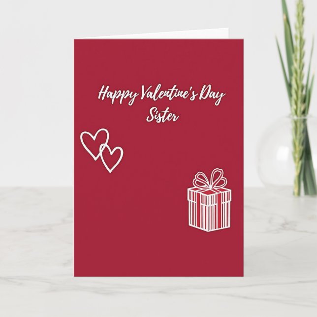 Happy Valentines Day Sister Card (Front)
