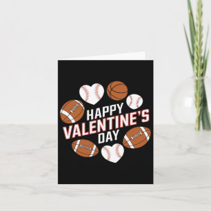 Happy Valentines Day Sketll Sell Footll Boys Mens Card
