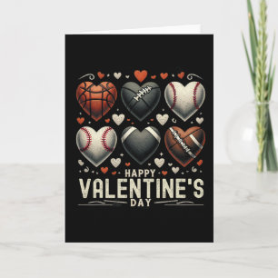 Happy Valentines Day Sketll Sell Footll Mens Boys  Card