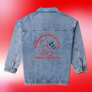 Happy Valentine's Day - Slobber Included Dog Denim Jacket