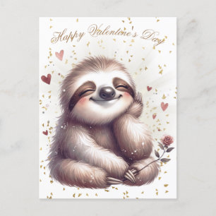 Happy Valentine's Day Sloth Postcard