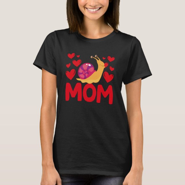 Happy Valentine's Day Snail Mom Mothers Day Valent T-Shirt (Front)