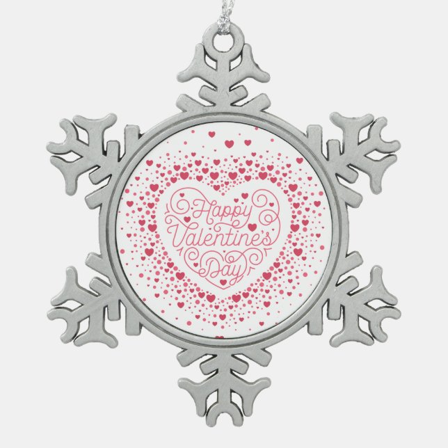 Happy Valentine's Day / Snowflake Ornament (Front)