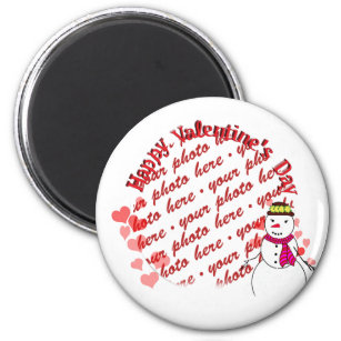 Happy Valentine's Day Snowy Sweetheart Girl Magnet