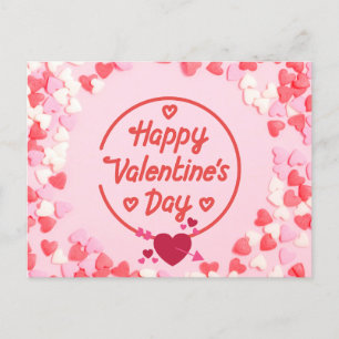 Happy Valentine's Day So Many Hearts Holiday Postcard