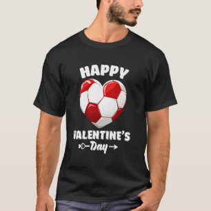 Happy Valentines Day Soccer Sports Lover Hearts T-Shirt