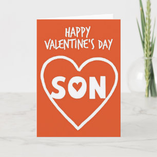 Happy Valentines Day Son Heart Card