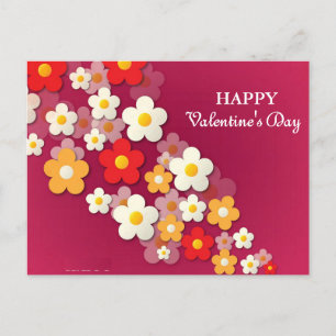 Happy Valentine's Day Spring Floral Valentine Holiday Postcard