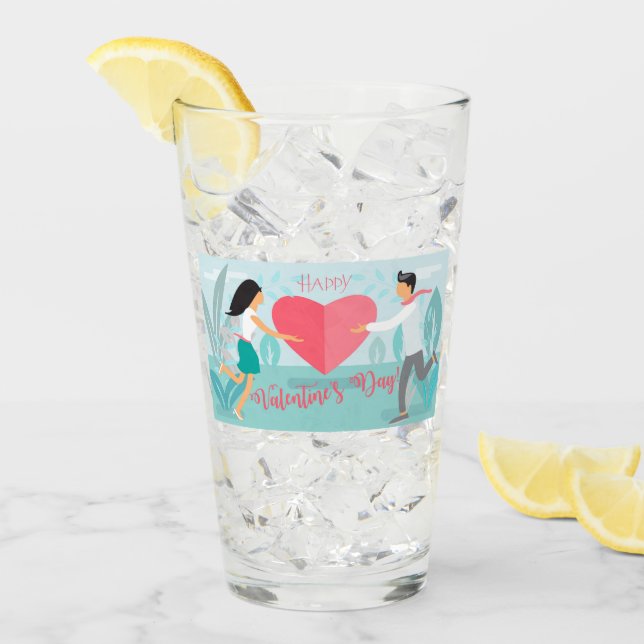 Happy Valentine's Day Spring Garden Glass (Front Ice)