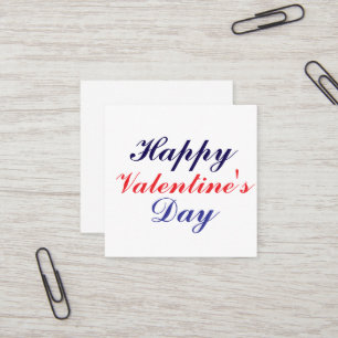 Happy Valentine's Day Square Business Card