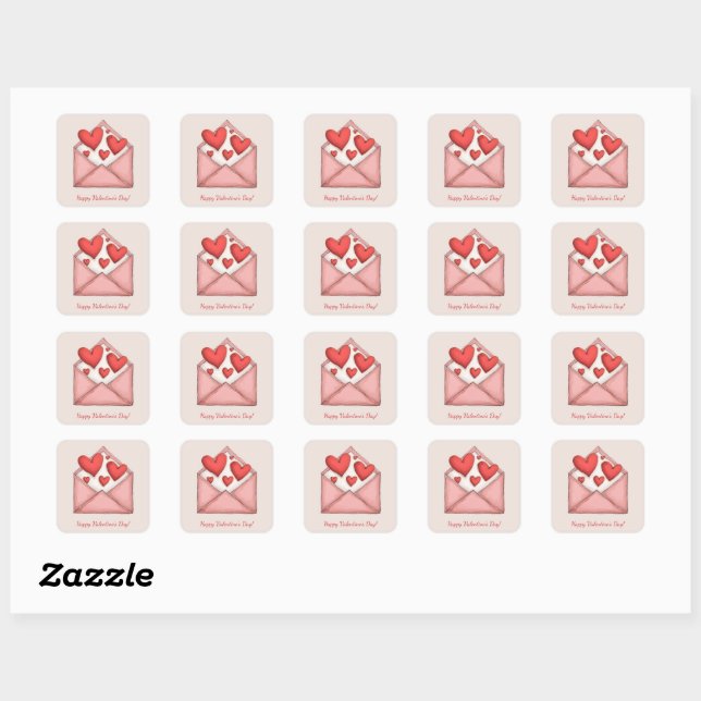 Happy Valentine's Day! Square Sticker (Sheet)