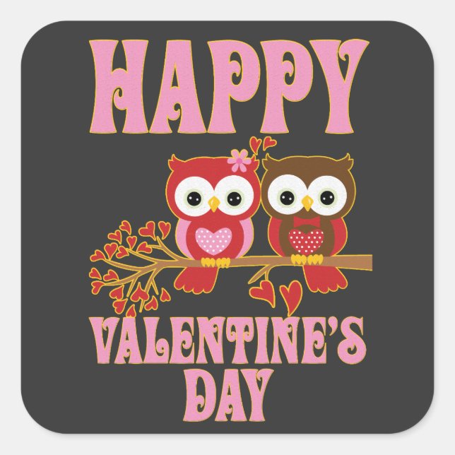Happy Valentine's Day  Square Sticker (Front)