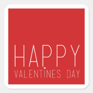 Happy Valentines Day Square Sticker