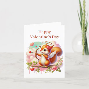 Happy Valentine's Day squirrel add message Holiday Card