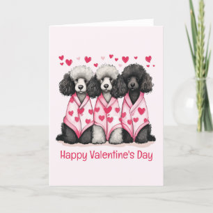 Happy Valentines Day Standard Poodle Dogs Holiday Card