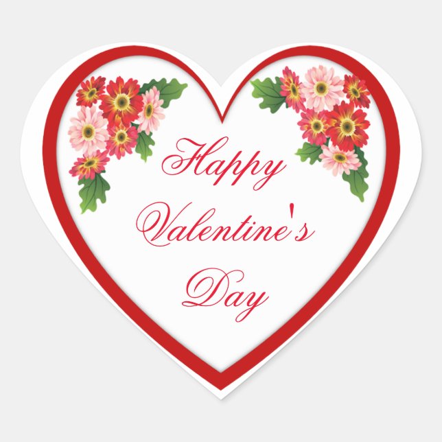 Happy Valentine's Day Sticker Personalised (Front)