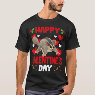 Happy Valentines Day Sugar Glider Heart Love Anima T-Shirt