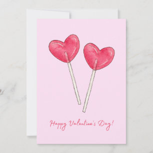 Happy valentine's day Sweet candy heart lollipop Invitation