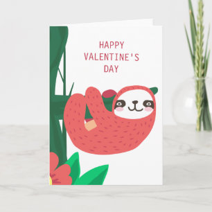HAPPY VALENTINE'S DAY   Sweet Heart Sloth Holiday Card
