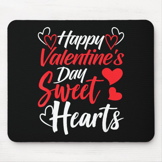 Happy Valentine's Day Sweet Hearts Couples Valenti Mouse Mat (Front)