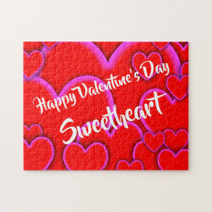Happy Valentines Day Sweetheart Romantic Custom Jigsaw Puzzle