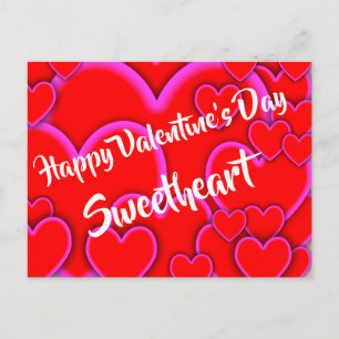 Happy Valentines Day Sweetheart Romantic Postcard