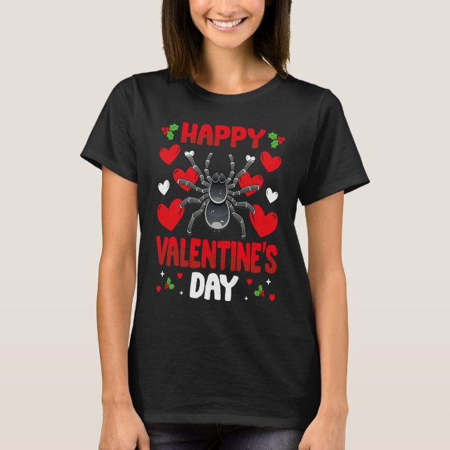 Happy Valentines Day Tarantula Heart Love Animal T-Shirt (Front)