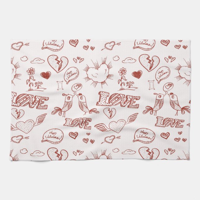 Happy Valentine's Day Tea Towel (Horizontal)