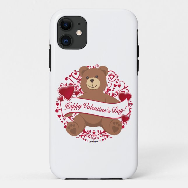 Happy Valentine's Day! Teddy Bear Case-Mate iPhone Case (Back)