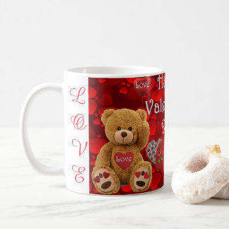 Happy Valentine's Day Teddy Bear Heart Cute Coffee Mug