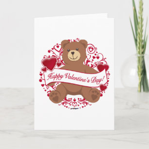 Happy Valentine's Day! Teddy Bear Holiday Card