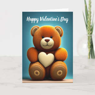 Happy Valentine's Day Teddy Bear Holiday Card