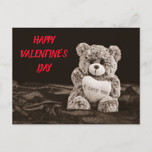 Happy Valentine's Day Teddy Bear Holiday Postcard