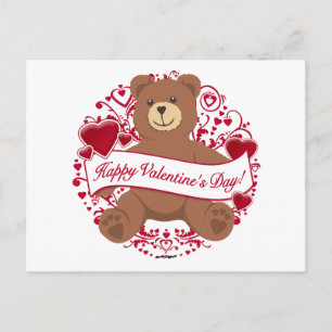 Happy Valentine's Day! Teddy Bear Holiday Postcard