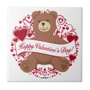 Happy Valentine's Day! Teddy Bear Tile