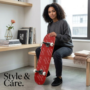 Happy Valentines Day Text Pattern Stylish Skateboard
