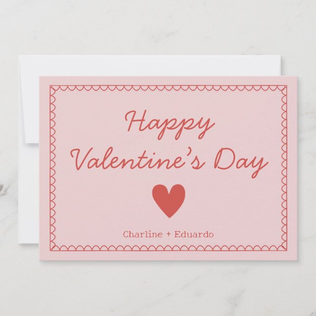 Happy Valentines Day  Thank You Card (Front)