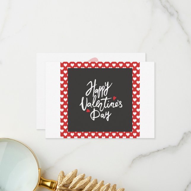 Happy Valentine's Day" Thank You Card (Front/Back In Situ)