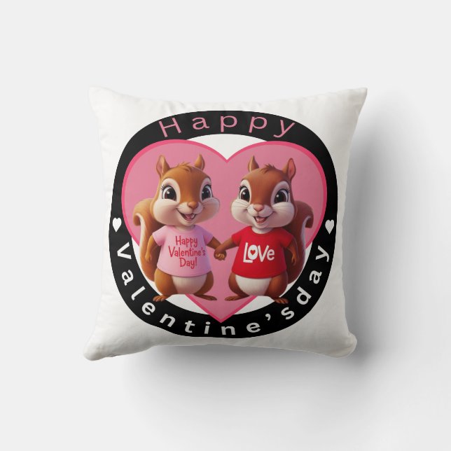 Happy Valentine's day throw pillow (Back)