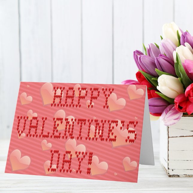 Happy Valentine's Day Tiny Heart Shaped Font Holiday Card (Happy Valentine's Day Tiny Heart Shaped Font Holiday Card)