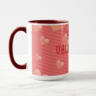Happy Valentine's Day Tiny Heart Shaped Font Mug