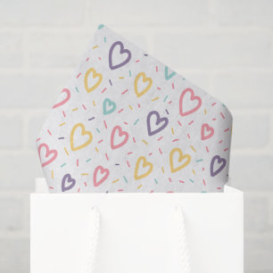 Happy Valentine's Day Tissue Paper Colorful Hearts