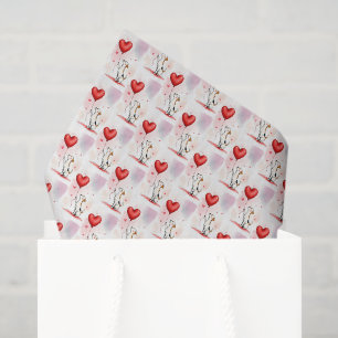 Happy Valentine's Day Tissue Paper Dog Hearts