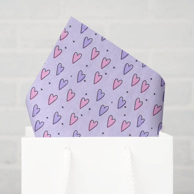 Happy Valentine's Day Tissue Paper Pink Hearts (Gift Bag)